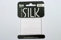 Beadsmith Silk Thread, Card, White, Size D Beading Supplies > Stringing Materials