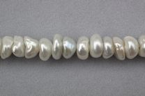 White Thick  Centre-Drilled Keshi, Medium Other Pearl Shapes > Keshis