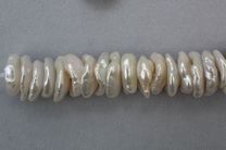 White Large Keshi, Centre-Drilled, Half Strand Other Pearl Shapes > Keshis