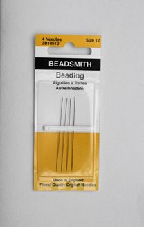 English Beading Needles #12, 4pk Beading Supplies > Needles