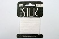 Beadsmith Silk Thread, Card, White, Size E Beading Supplies > Stringing Materials