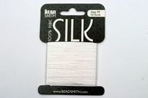 Beadsmith Silk Thread, Card, White, Size FF Beading Supplies > Stringing Materials